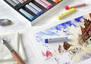 Set Creioane Pastel Faber-Castell 12 Culori, Calitate Studio, Etui - Img 3