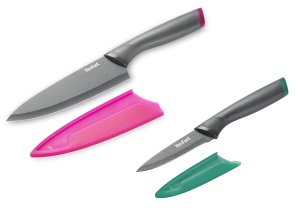 Set cutite Tefal Fresh Kitchen 15 cm 9 cm, inox, antiaderent, culoare variata