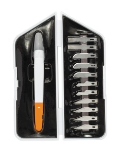 Set Cutter Precision Fiskars 1024384 13 piese AlbPortocaliu Lame din otel inoxidabil