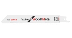 Set de 2 lame pentru fierastrau sabie Bosch S 922 VF Flexible pentru lemn si metal 150 mm