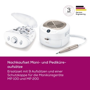Set de accesorii pentru manichiura Beurer MP 100MP 200, 10 capete din saphir, ceramica si filz - Img 2