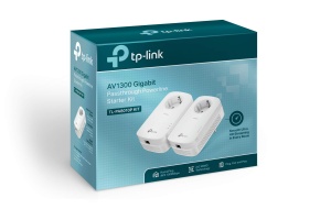 Set de adaptoare TP-Link Powerline TL-PA8010P KIT(1300Mbit/s Homeplug AV2, 2*2-MIMO, priza, 2 porturi Gigabit, Plug&Play, compatibil cu toate, ideal pentru streaming, economie de energie)alb - Img 2