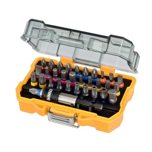 Set de biti DEWALT XS Tough Case 32 piese, 25mm, cu suport pentru biti