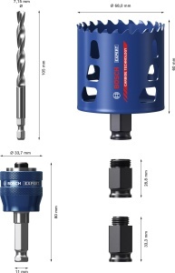 Set de burghie Bosch EXPERT Multi Material PC Plus, 68 mm, pentru lemn si metal - Img 3