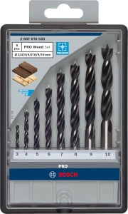 Set de burghie elicoidala pentru lemn Bosch 8x PRO (pentru lemn de esenta moale, lemn de esenta tare, O 3,0, 4,0, 5,0, 6,0, 7,0, 8,0, 9,0, 10,0 mm, accesorii profesionale Masina de gaurit/surubelnita) - Img 2