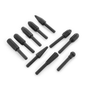 Set de burghie InnovaGoods, 10 piese, pentru lemn si PVC, design ergonomic, negru