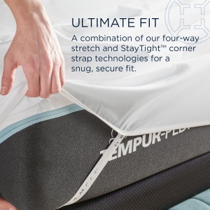 Set de cearsafuri din bumbac Tempur, alb, pentru pat Split Cal King - Img 6