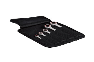 Set de chei cu clichet Bosch Professional (5 bucati, dimensiuni standard 8-19 mm, otel crom vanadiu, in geanta pliabila din panza) - Img 4