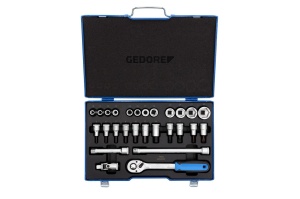 Set de chei cu clichet GEDORE 27 piese, 12, 10-30 mm, din otel cromat