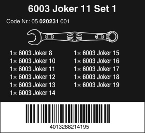 Set de Chei cu Pana Wera Joker 6003, 11 piese, pentru spatii inguste - Img 2