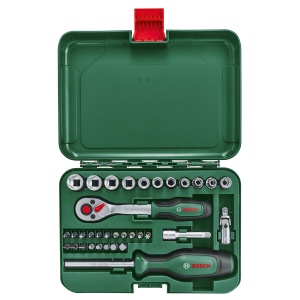 Set de chei tubulare Bosch Ratchets / 1/4", 34 de bucati (set de chei tubulare de inalta calitate si versatil pentru numeroase sarcini de bricolaj; maner ergonomic cu maner moale; suport magnetic pentru biti) - Img 3