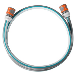 Set de conectare Gardena Classic 13 mm (1/2 inch), 1,5 m: Adaptor pentru furtun pentru conectarea caruciorului pentru furtun, furtun cu piese de sistem, 22 bar (18011-20) - Img 1