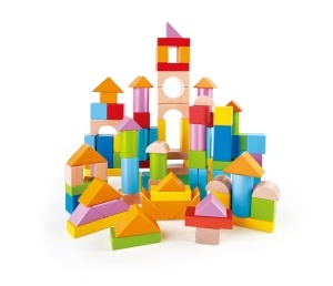 Set de Constructie Hape 101 Piese Lemn Colorat pentru Copii 12 Luni
