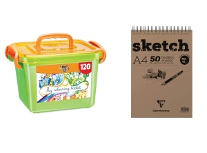 Set de Creioane BIC Kids - 60 Creioane Colorate si 60 Markere, Cutie Practica