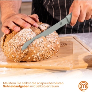 Set de cutite de bucatarie MasterChef, 5 piese, inox, cu suport, negru - Img 5
