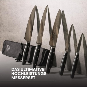 Set de cutite MasterChef din otel inoxidabil, 5 piese, cu suport canvas - Img 2