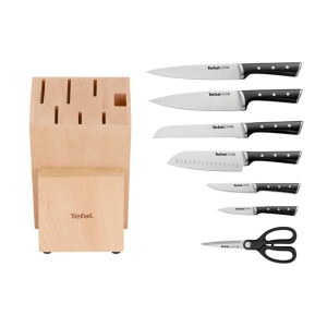 Set de cutite Tefal Ice Force K232S7 8 piese otel german inoxidabil bloc de lemn rezistenta la coroziune - Img 3
