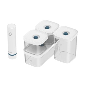 Set de depozitare vacuum ZWILLING Fresh Save Cube La Mer 5 piese transparent design modular