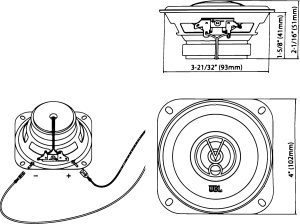 Set de difuzoare auto JBL Stage1 41F cu 2 cai de la Harman Kardon - Cutii auto de 125 wati 25 Watt RMS - 2 bucati Carcasa HiFi JBL mare 10cm | 100mm | 4 inci, negru - Img 5