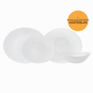 Set de Farfurii Karaca Pure 24 piese, pentru 6 persoane, din sticla, alb - Img 4