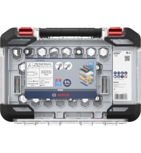 Set de ferastrau cu gaura Bosch 11x PRO Multi Material Power Change Plus - Carcasa transparenta (pentru lemn de esenta moale, gips-carton, O 25, 32, 40, 54, 60, 68, 76, 86 mm, accesorii profesionale Masina de gaurit/surubelnita) - Img 3