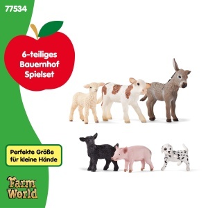 Set de Figurine Schleich Ferma - 6 Piese, Include Dalmatian, Porc, Capra, Miel si Iepuras - Img 5