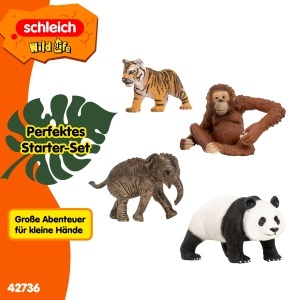Set de Figurine Schleich WILD Life Asien 42736 4 Piese Panda, Elefant, Tigru - Img 5