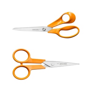 Set de foarfece Fiskars Classic, 21 cm si 13 cm, otel inoxidabil, maner ergonomic