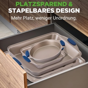 Set de forme de copt NutriChef 6 piese, antiaderente, cu manere din silicon, pentru cuptor - Img 3