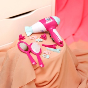Set de Frisare pentru Copii Theo Klein 5790 cu Uscator de Par si Accesorii Barbie - Img 2