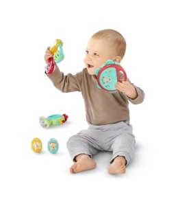 Set de instrumente muzicale pentru bebelusi Sophie la Girafe, 4 piese, ergonomic, 6 luni - Img 5