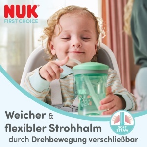 Set de invatare pentru baut NUK, 230 ml, design Blauer Wal Grune Schildkrote - Img 4