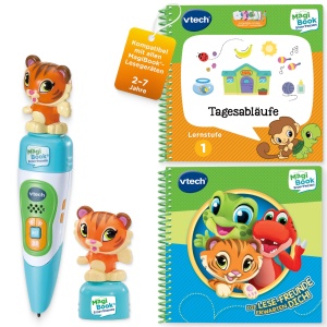 Set de invatare VTech MagiBook StoryFriends - 2 carti si stilou ergonomic