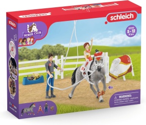 Set de joaca cu ponei Schleich Horse Club Mias Voltigier-Reitset 42443, 18 piese - Img 9