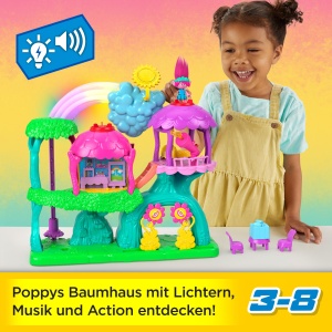 Set de Joaca Fisher-Price Trolls cu Lumini si Sunete, Figurina Poppy, 3-8 Ani - Img 3
