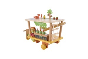 Set de joaca Hape Clios Fruchtsaft-Truck cu stand mobil solar si accesorii pentru copii 3 - Img 2