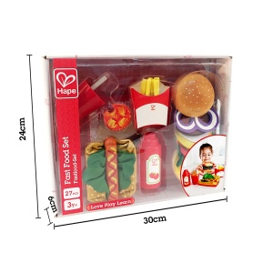 Set de joaca Hape Fastfood cu hamburger hotdog si accesorii pentru copii - Img 3