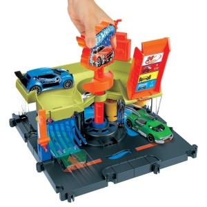 Set de joaca Hot Wheels City HDR27 Spalatorie auto cu 1 masina inclusa conectabil cu alte seturi - Img 4