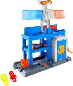 Set de joaca Hot Wheels, Statia de Politie Downtown, 3 niveluri, masca 164 - Img 4