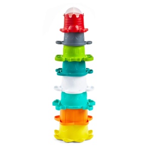 Set de joaca pentru baie Infantino 315130-00 cu Orca si 8 cupa colorate - Img 5