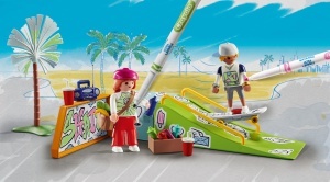 Set de Joaca PLAYMOBIL Color 71515 Skatepark cu 44 de Piese, Stifte Abasabile, 2 Figurine - Img 3