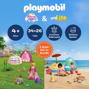 Set de Joaca PLAYMOBIL cu Printesa si Plaja, 2 Oua Surpriza, Figurine si Accesorii - Img 2