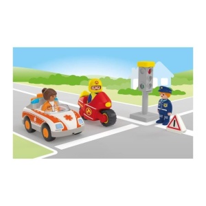 Set de Joaca PLAYMOBIL JUNIOR 71692 - Figurine Doctor, Pompier si Politist, 8 Piese - Img 2