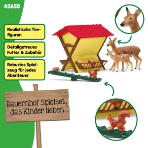 Set de Joaca Schleich Farm World - Futterung der Waldtiere, 39 Piese, pentru Copii de la 3 Ani - Img 3