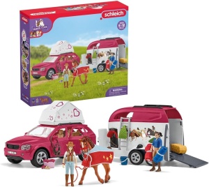 Set de Joaca Schleich Horse Club cu SUV si Remorca pentru Cai, 110 Piese