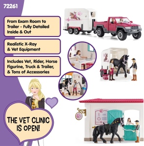 Set de Joaca Schleich Horse Club - Vizita la Veterinar, 61 Piese, pentru Copii de la 5 Ani - Img 2