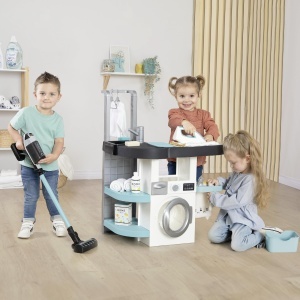 Set de joaca Smoby Rowenta Wash Clean - 3 in 1, cu aspirator, masina de spalat si fier de calcat, pentru copii 3 - Img 6