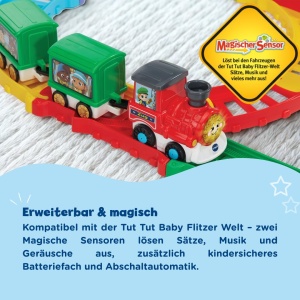 Set de joaca VTech Tut Tut Baby Flitzer - Gara cu tren si 2 vagoane, interactiv - Img 4