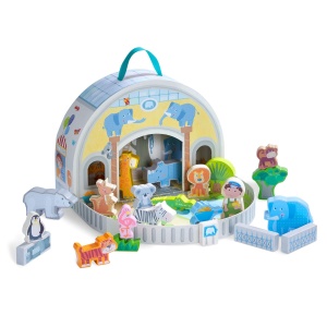 Set de Joaca Zoo HABA pentru copii de peste 18 luni, cu figurine din lemn