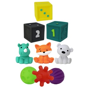 Set de jucarii senzoriale Infantino 216289 9 piese colorate dezvoltare tactila si vizuala - Img 5